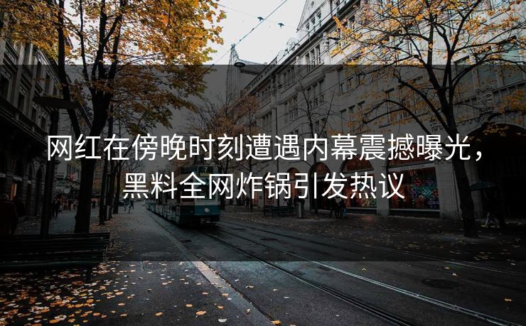 网红在傍晚时刻遭遇内幕震撼曝光，黑料全网炸锅引发热议